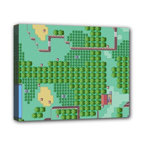 Green Retro Games Pattern Canvas 10  X 8  (stretched) by Cemarart