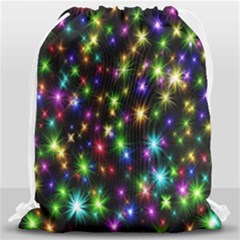Star Colorful Christmas Abstract Drawstring Bag (large) by Cemarart