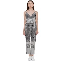 Males Mandelbrot Abstract Almond Bread V-neck Camisole Jumpsuit by Cemarart