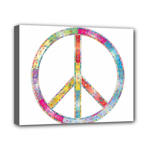 Flourish Decorative Peace Sign Canvas 10  X 8  (stretched) by Cemarart