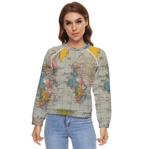 Circular Concentric Radial Symmetry Abstract Women s Long Sleeve Raglan T-shirt by Proyonanggan
