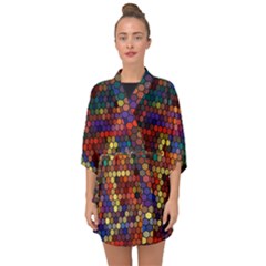 Pattern Dots Wallpaper Seamless Pattern Half Sleeve Chiffon Kimono by Ndabl3x