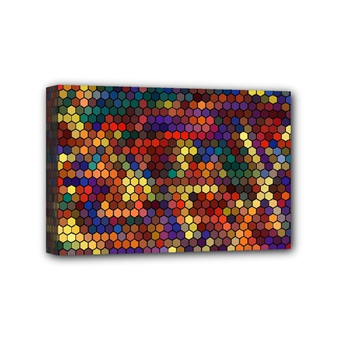 Hexagon Honeycomb Pattern Design Mini Canvas 6  X 4  (stretched) by Ndabl3x
