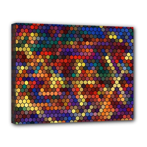 Hexagon Honeycomb Pattern Design Canvas 14  X 11  (stretched) by Ndabl3x