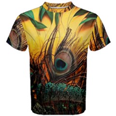 Art Paint Landscape Mountain Men s Cotton T-shirt by Cemarart