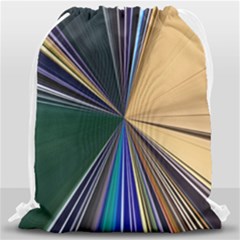 Blue Hexagon Pattern Drawstring Bag (large) by Cemarart