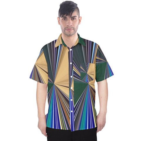 Colorful Centroid Line Stroke Men s Hawaii Shirt by Cemarart