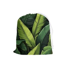 Banana Leaves Pattern Drawstring Pouch (large) by goljakoff