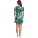 Mountain Birds River Sunset Nature V-Neck High Waist Chiffon Mini Dress View4