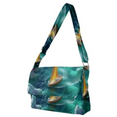 Mountains Sunset Landscape Nature Full Print Messenger Bag (m) by Cemarart