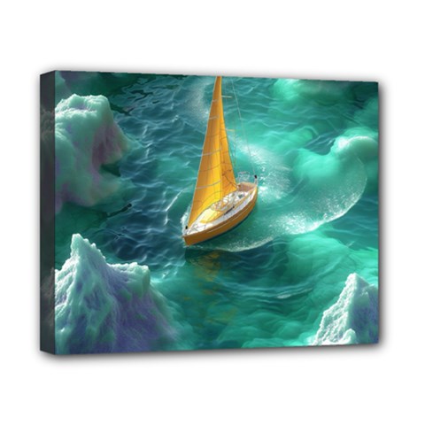 Dolphin Sea Ocean Canvas 10  X 8  (stretched) by Cemarart
