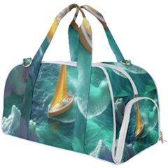Silk Waves Abstract Burner Gym Duffel Bag by Cemarart