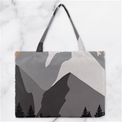 Mountain Wolf Tree Nature Moon Zipper Medium Tote Bag by Cemarart