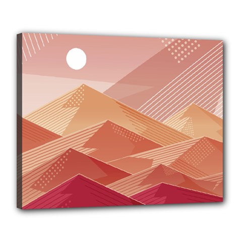 Mountains Sunset Landscape Nature Canvas 20  X 16  (stretched) by Cemarart