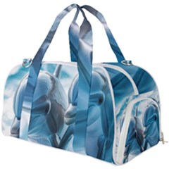 Dolphin Swimming Sea Ocean Burner Gym Duffel Bag by Cemarart