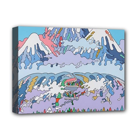 Art Psychedelic Mountain Deluxe Canvas 16  X 12  (stretched)  by Cemarart