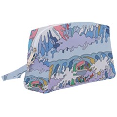 Art Psychedelic Mountain Wristlet Pouch Bag (large) by Cemarart