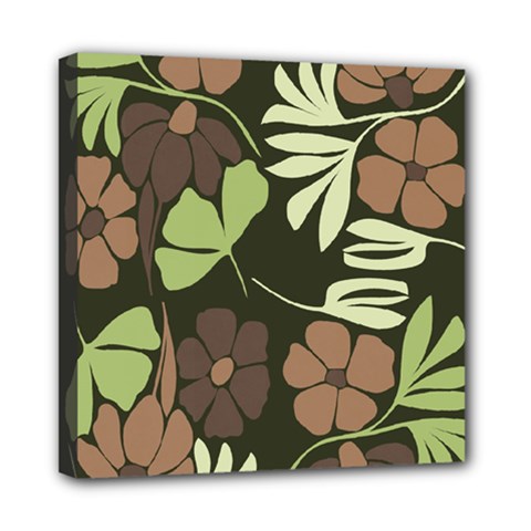 Flowers Leaves Plant Botanical Boho Bohemian Minimalist Nature Mini Canvas 8  X 8  (stretched) by Grandong