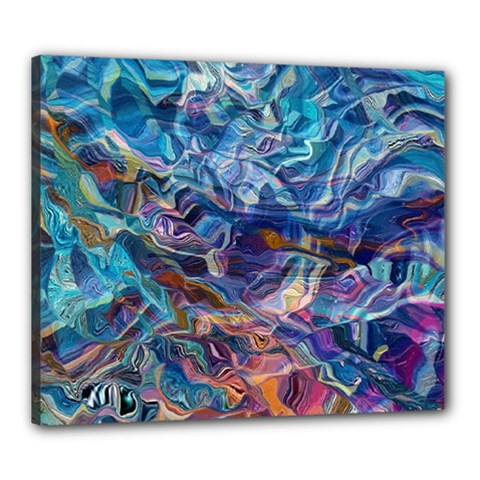 Kaleidoscopic Currents Canvas 24  X 20  (stretched) by kaleidomarblingart