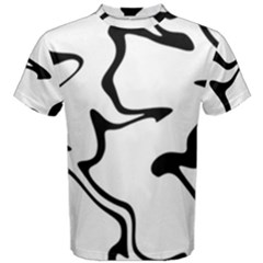 Black And White Swirl Background Men s Cotton T-shirt by Cemarart