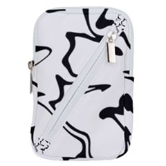 Black And White Swirl Background Belt Pouch Bag (small) by Cemarart