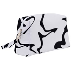 Black And White Swirl Background Wristlet Pouch Bag (large) by Cemarart