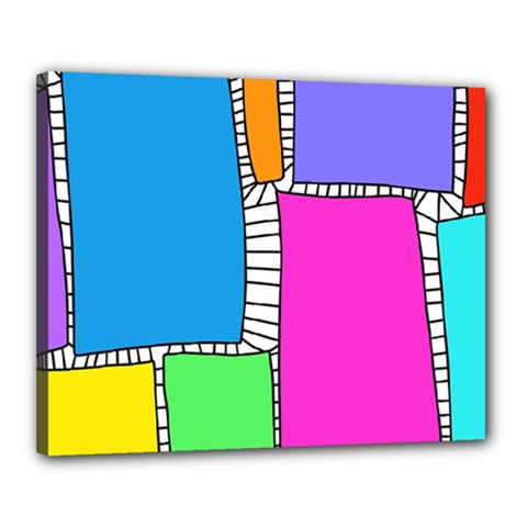 Shapes Texture Colorful Cartoon Canvas 20  X 16  (stretched) by Cemarart