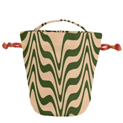 Swirl Pattern Abstract Marble Drawstring Bucket Bag by Cemarart