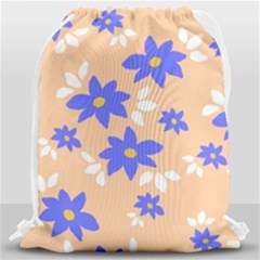 Flowers Pattern Floral Print Drawstring Bag (large) by Cemarart