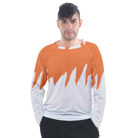 Orange Background Halloween Men s Long Sleeve Raglan T-shirt by Cemarart