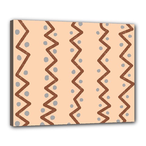 Print Pattern Minimal Tribal Canvas 20  X 16  (stretched) by Cemarart