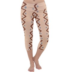 Print Pattern Minimal Tribal Capri Yoga Leggings by Cemarart