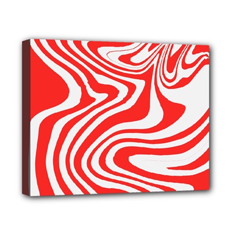 Red White Background Swirl Playful Canvas 10  X 8  (stretched) by Cemarart
