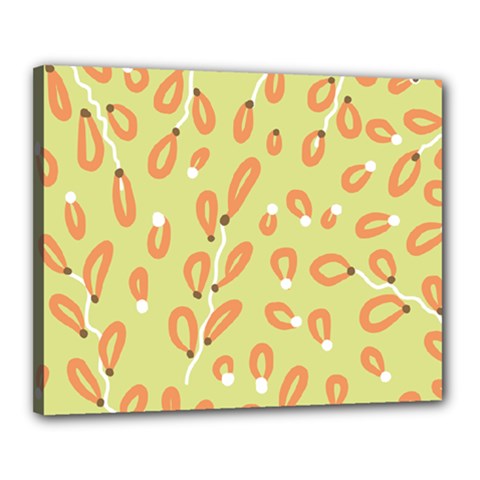 Pattern Leaves Print Background Canvas 20  X 16  (stretched) by Cemarart