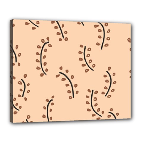 Leaves Plants Dots Pattern Canvas 20  X 16  (stretched) by Cemarart