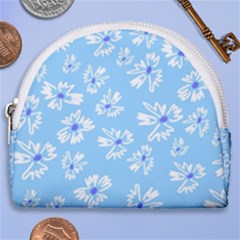 Flowers Pattern Print Floral Cute Horseshoe Style Canvas Pouch by Cemarart