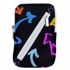Ink Brushes Texture Grunge Belt Pouch Bag (small) by Cemarart