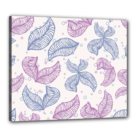 Leaves Line Art Background Canvas 24  X 20  (stretched) by Cemarart