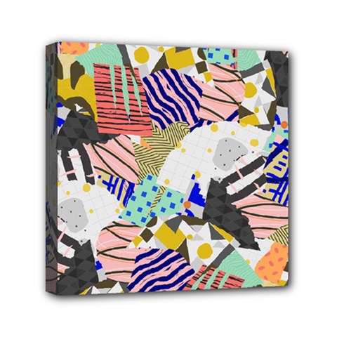 Digital Paper Scrapbooking Abstract Mini Canvas 6  X 6  (stretched) by Cemarart