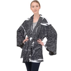 Abstract Long Sleeve Velvet Kimono  by eswaachmad2024