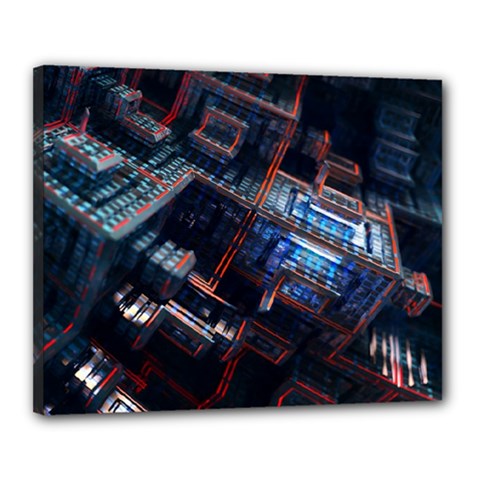 Fractal Cube 3d Art Nightmare Abstract Canvas 20  X 16  (stretched) by Cemarart