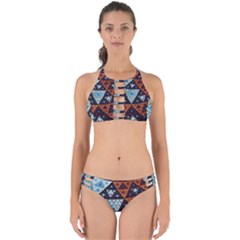 Fractal Triangle Geometric Abstract Pattern Perfectly Cut Out Bikini Set by Cemarart