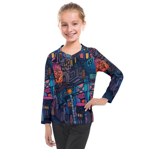 Wallet City Art Graffiti Kids  Long Mesh T-shirt by Bedest
