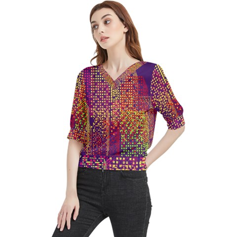 Building Architecture City Facade Quarter Sleeve Blouse by Grandong