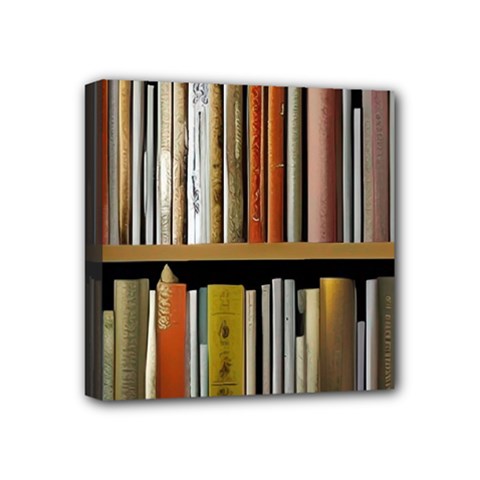 Book Nook Books Bookshelves Comfortable Cozy Literature Library Study Reading Reader Reading Nook Ro Mini Canvas 4  X 4  (stretched) by Maspions
