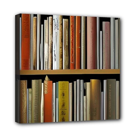 Book Nook Books Bookshelves Comfortable Cozy Literature Library Study Reading Reader Reading Nook Ro Mini Canvas 8  X 8  (stretched) by Maspions