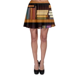 Book Nook Books Bookshelves Comfortable Cozy Literature Library Study Reading Room Fiction Entertain Skater Skirt by Maspions