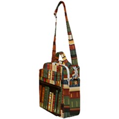 Books Bookshelves Library Fantasy Apothecary Book Nook Literature Study Crossbody Day Bag by Grandong