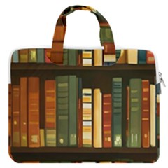 Books Bookshelves Library Fantasy Apothecary Book Nook Literature Study Macbook Pro 16  Double Pocket Laptop Bag  by Grandong