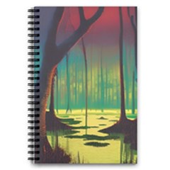 Nature Swamp Water Sunset Spooky Night Reflections Bayou Lake 5 5  X 8 5  Notebook by Grandong